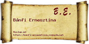 Bánfi Ernesztina névjegykártya
